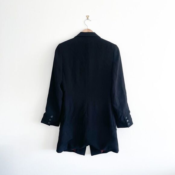 She Coat Jacket Black Women's 6 Notched Collar Lined Hidden Button Closure - Picture 2 of 8